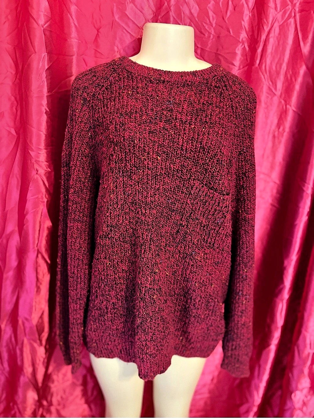 Vintage 80s PASTA Pink & Black Crewneck Sweater